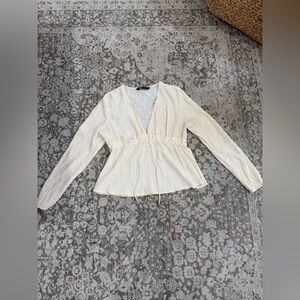 Zara Cream Textured Blouse